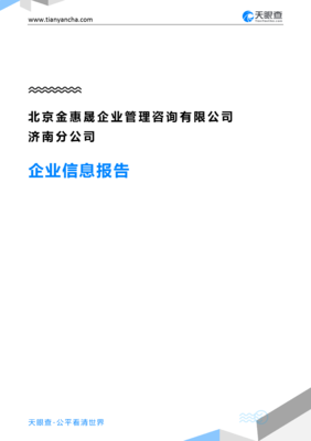 北京金惠晟企业管理咨询济南分公司企业信息报告（基于天眼查数据）